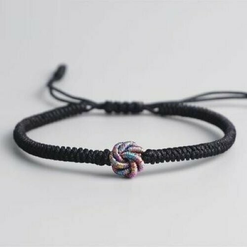 Bracelet handmade, amulette, yoga,  en tissu et motif mandala, ajustable, neuf