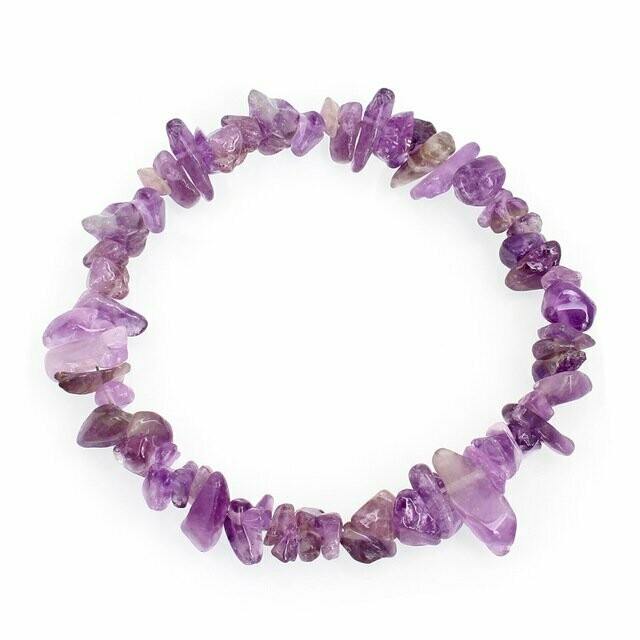 Bracelet handmade en pierre fine naturelle améthyste, perles baroques,  diam : 5,5 cm, neuf