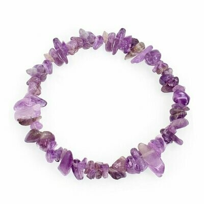 Bracelet handmade en pierre fine naturelle améthyste, perles baroques,  diam : 5,5 cm, neuf