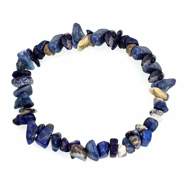 Bracelet handmade en pierre fine naturelle lapis lazuli, perles baroques,  diam : 5,5 cm, neuf