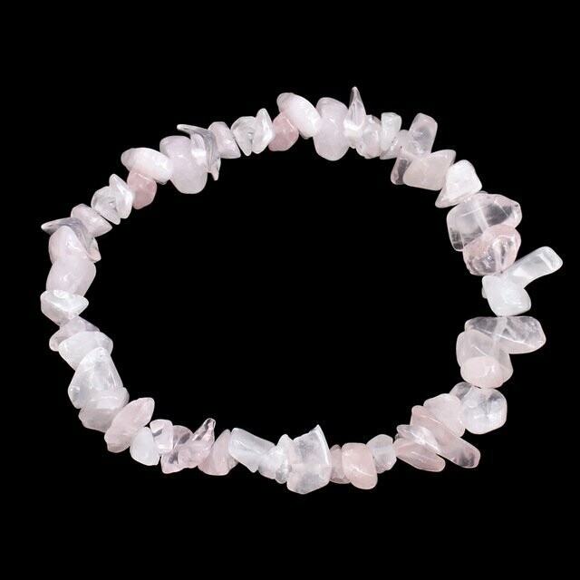 Bracelet handmade en pierre fine naturelle quartz rose, perles baroques,  diam : 5,5 cm, neuf