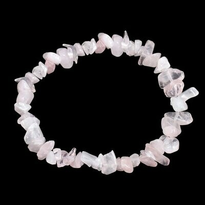 Bracelet handmade en pierre fine naturelle quartz rose, perles baroques,  diam : 5,5 cm, neuf