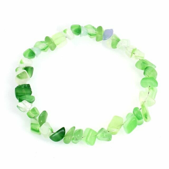Bracelet handmade en pierre fine naturelle agate verte, perles baroques,  diam : 5,5 cm, neuf