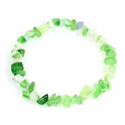Bracelet handmade en pierre fine naturelle agate verte, perles baroques,  diam : 5,5 cm, neuf