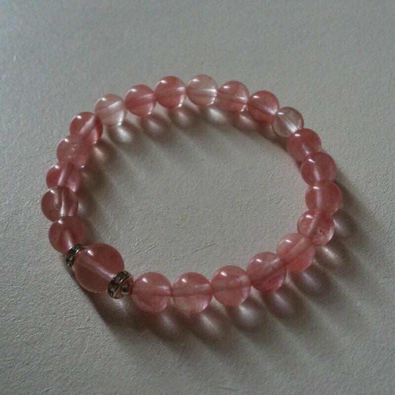 Bracelet handmade en pierre fine naturelle tourmaline melon d'eau , perles de 8 mm, diam : 5,5 cm, neuf Bracelet handmade en pierre fine naturelle tourmaline melon d'eau , perles de 8 mm, diam : 5,5 cm, neuf