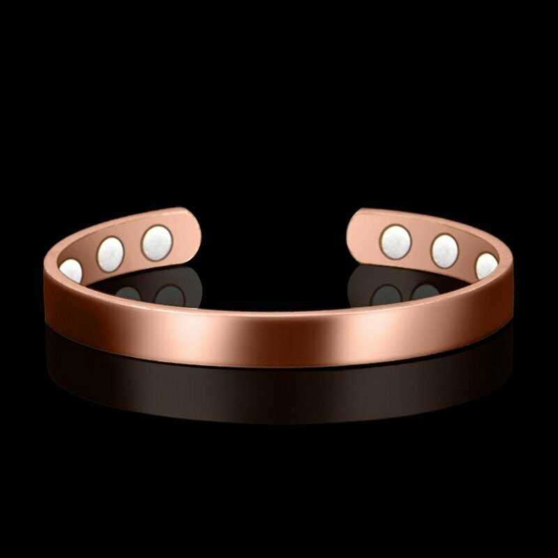 Bracelet handmade en cuivre galvanisé, diam : 5,5 cm (ajustable), largeur : 0,7 cm, neuf