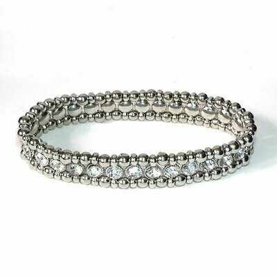 Bracelet  mailles, modèle rétro antique, romain, perles métal et cristal autrichien, neuf  - livraison gratuite -