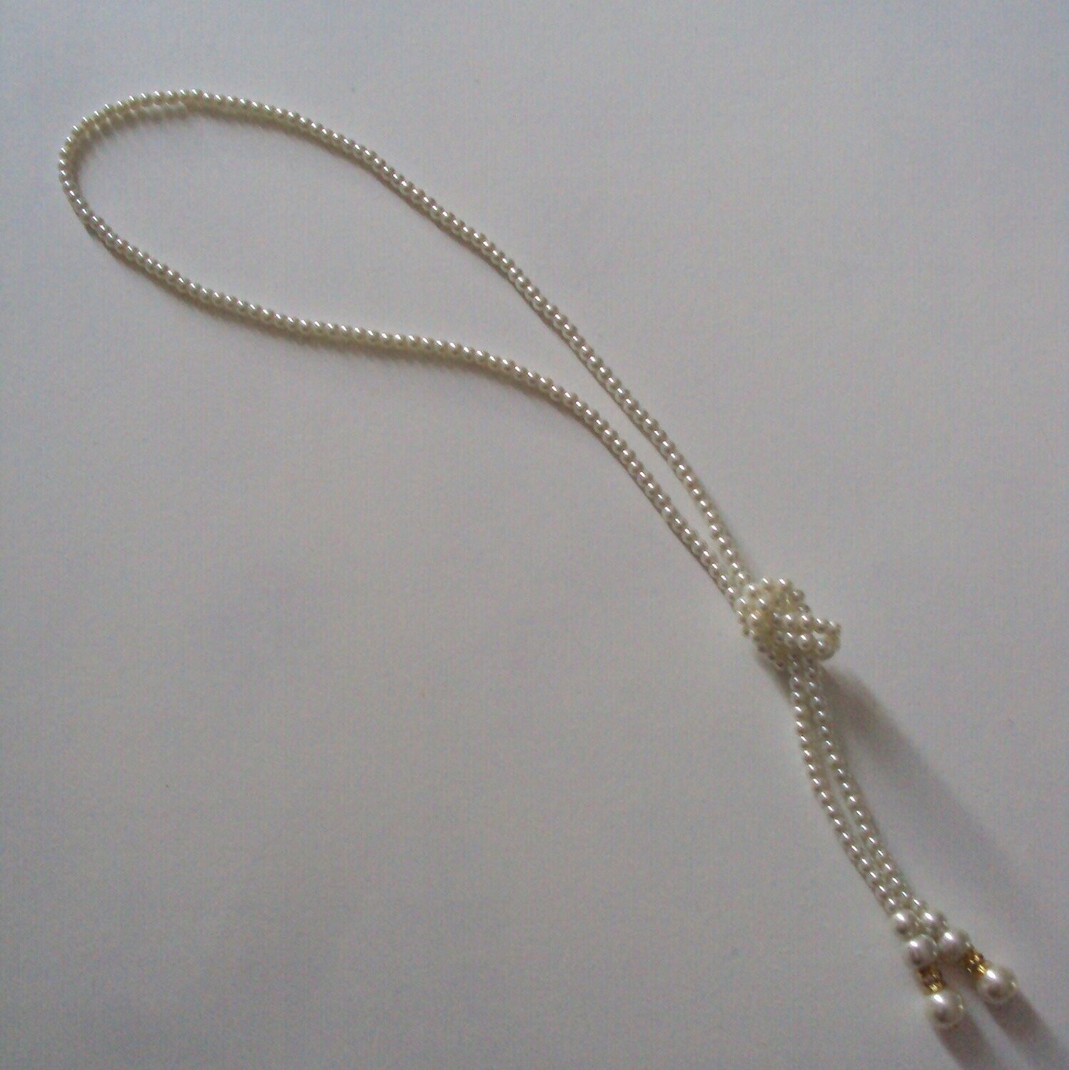 Collier sautoir esprit couture, perles fantaisie en nacré, esprit couture, longueur : 116,5 cm, neuf  -?  livraison gratuite -