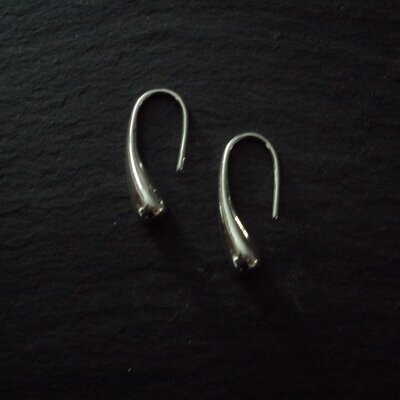 Boucles d'oreilles motif 'goutte' , en laiton argent finition argent sterling 925 rhodié, neuves