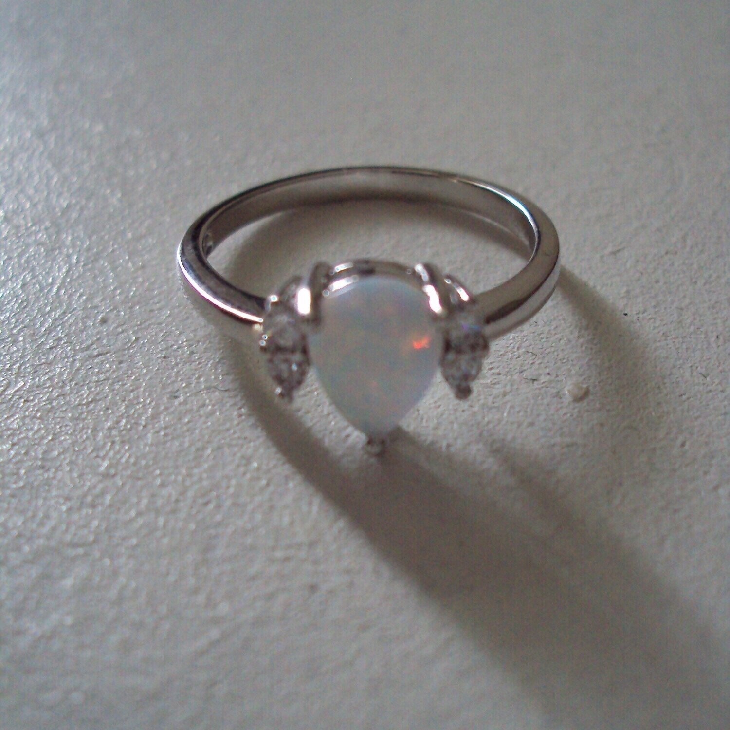 Bague plaqué argent sterling 925 rhodié, motif jonc, ajustable, neuve