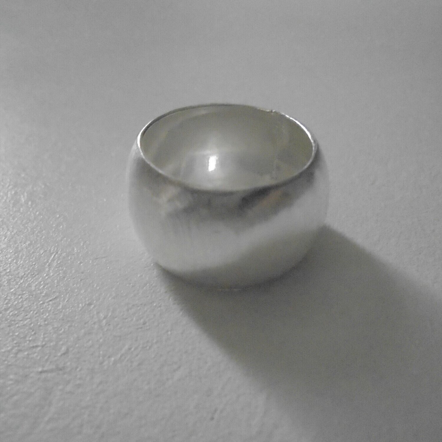 Bague plaqué argent sterling 925 rhodié, modèle anneau large, neuve  -  ? livraison gratuite  -