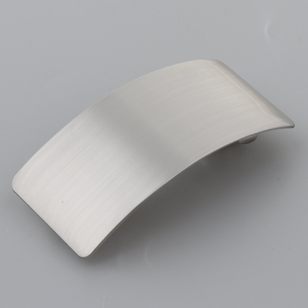 Pince-barrette mode pour cheveux, en métal finition argent brossé, fermeture clip, neuve