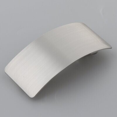 Pince-barrette mode pour cheveux, en métal finition argent brossé, fermeture clip, neuve