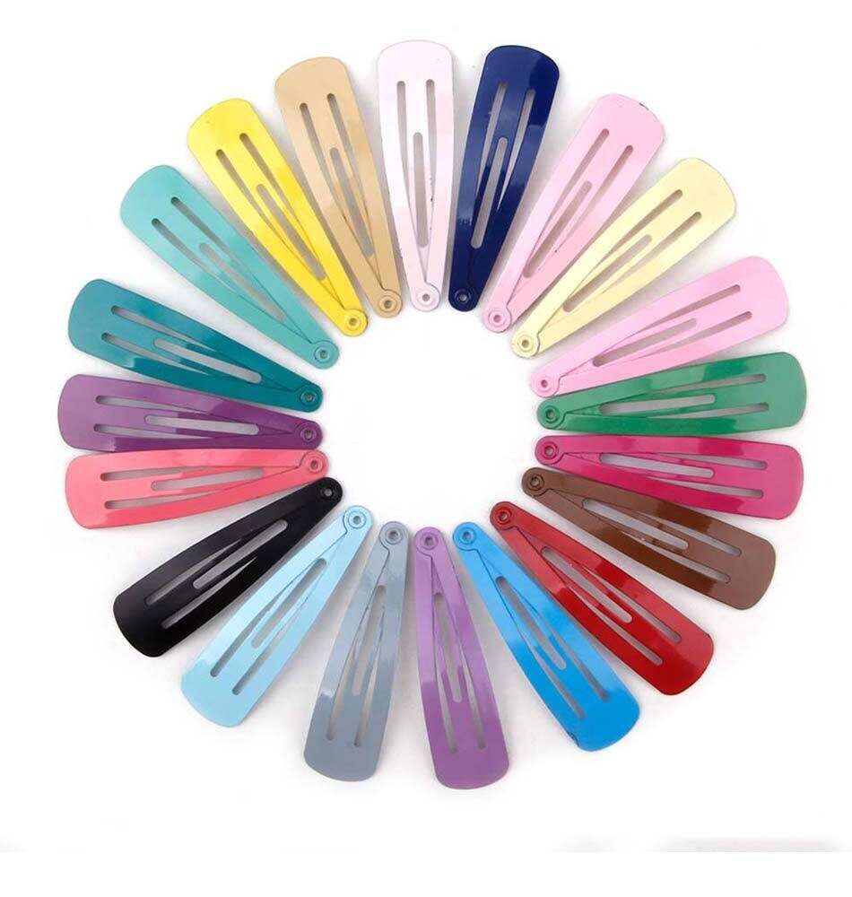 Barrettes pour cheveux (20),  en métal, multi-couleurs,  fermeture clip, neuve