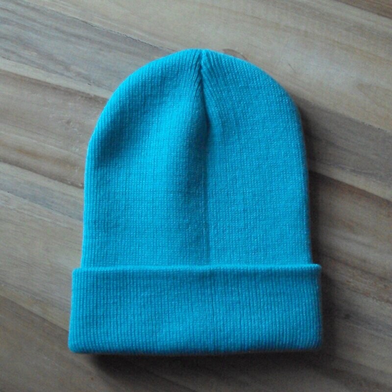 Bonnet automne-hiver, casual-sportwear, coton/synth.,  couleur turquoise, TU, neuf