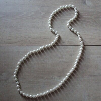 Collier  handmade, avec véritables perles d'eau douce, blanc nacre, 86 cm, neuf  -?  livraison gratuite -