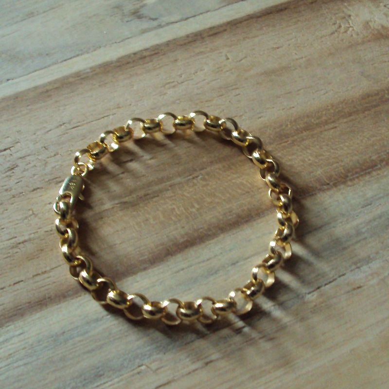 Bracelet modèle maille jaseron Bracelet modèle maille jaseron "goldfilled" 18 ct, 19 cm, neuf