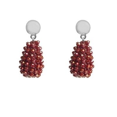 Biba oorbellen Treasure Beads Dark Red - Multi