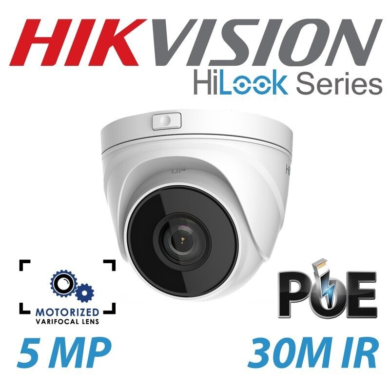 Hikvision HiLook by Hikvision THC-T180-M 3.6mm 8MP 4K TVI Mini Turret Camera IR 30m– White 