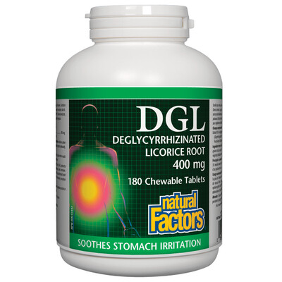 Natural Factors  DGL, chewable, 180 count