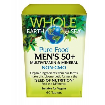 Natural Factors Whole Earth & Sea Men's 50+ Multi,tablets 60count