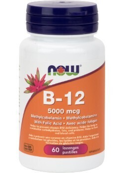 Now Vitamin B12 (methyl)5000mcg,lozenge, 60's