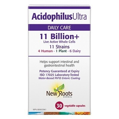 New Roots Acidophilus Ultra Daily Care 11 Billion,v-caps 30