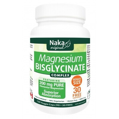 Naka Magnesium Bis-Glycinate 200mg 120 vcaps (90+30) special