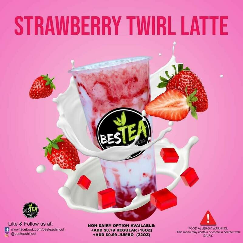 Strawberry Twirl Latte (Jumbo)