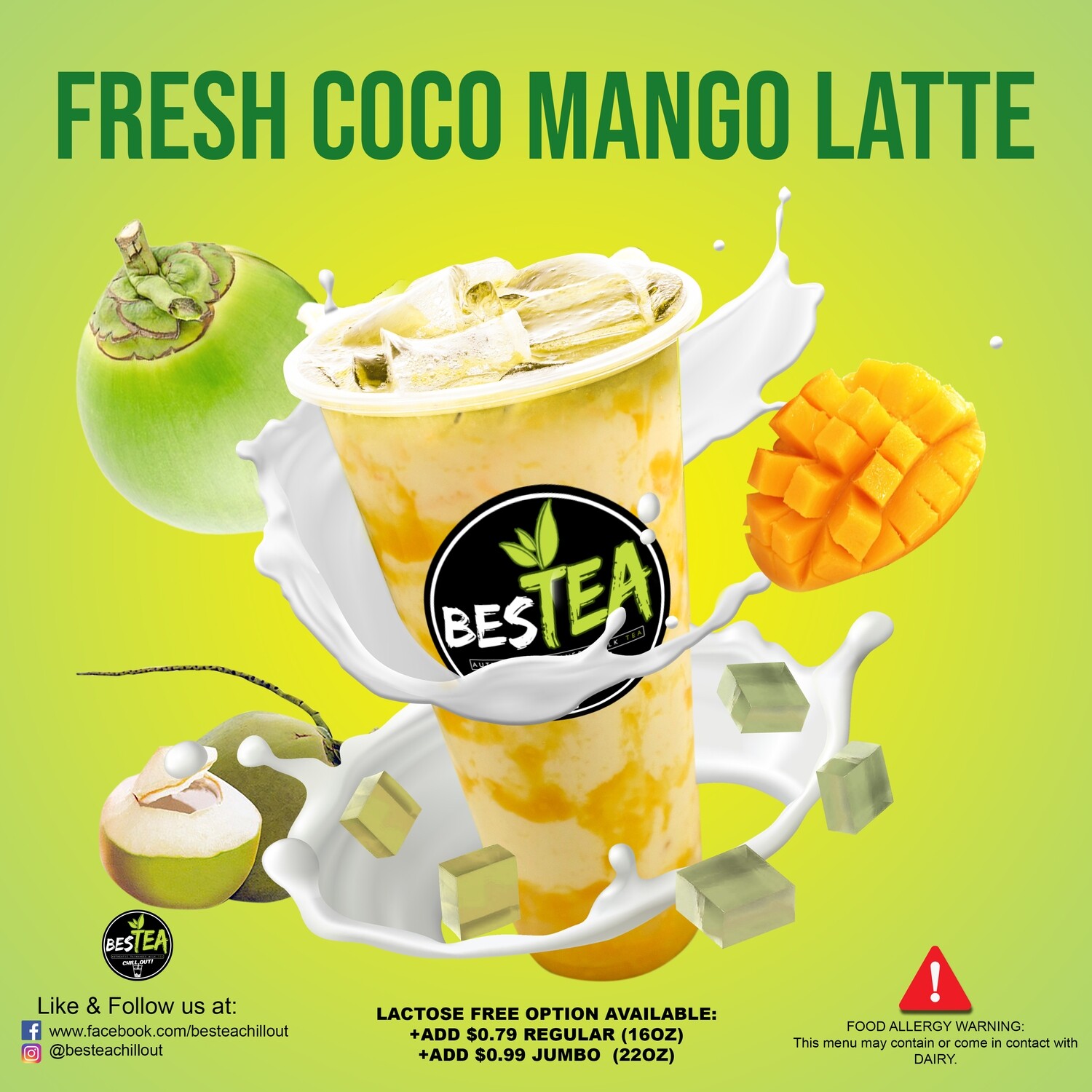 Fresh Coco Mango Latte (Jumbo)