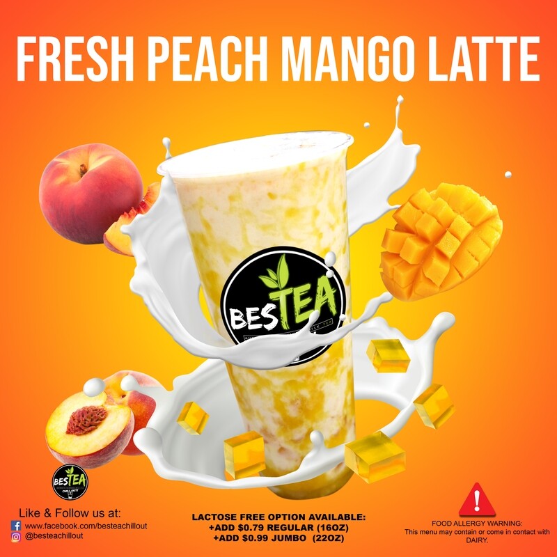 Fresh Peach Mango Latte (Regular)