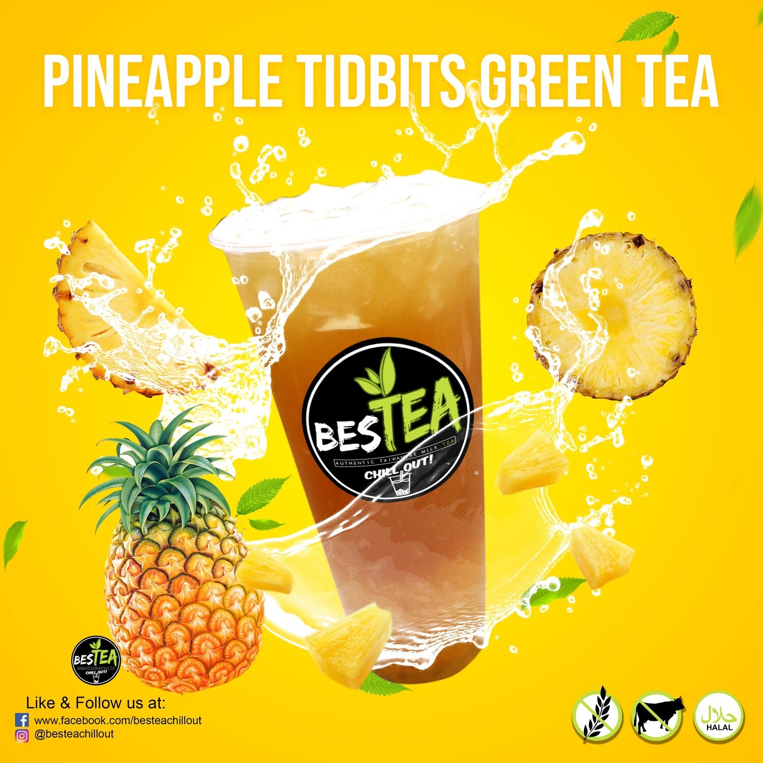 Pineapple Tidbits Green Tea (Jumbo)