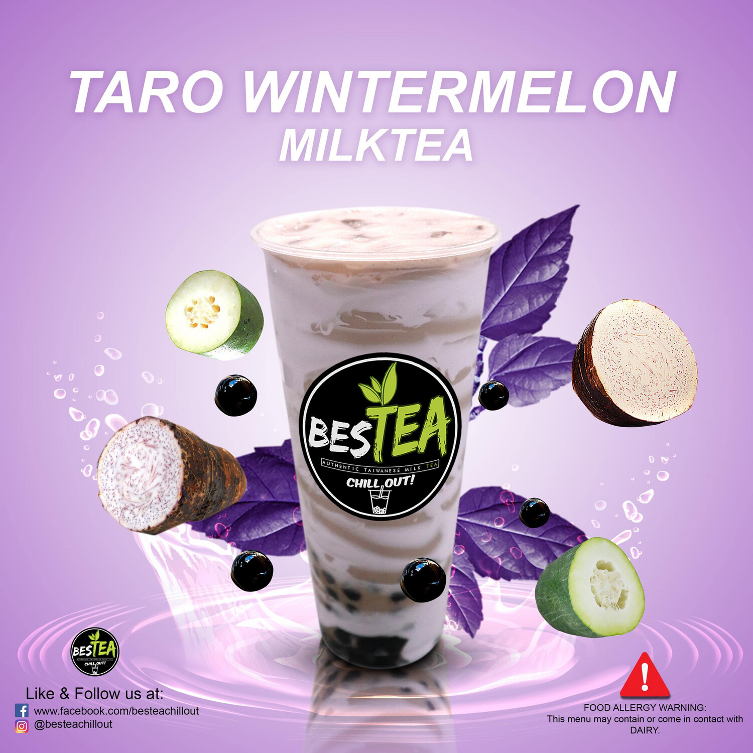 Taro Wintermelon Milk Tea (Jumbo)
