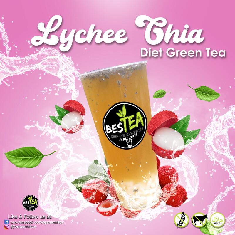 Lychee Chia Diet Green Tea (Regular)