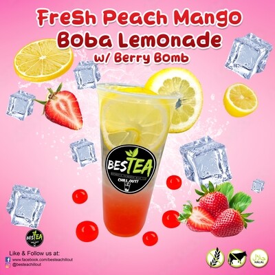 Fresh Squeezed Boba Lemonade w/ Berry Bomb (Jumbo)