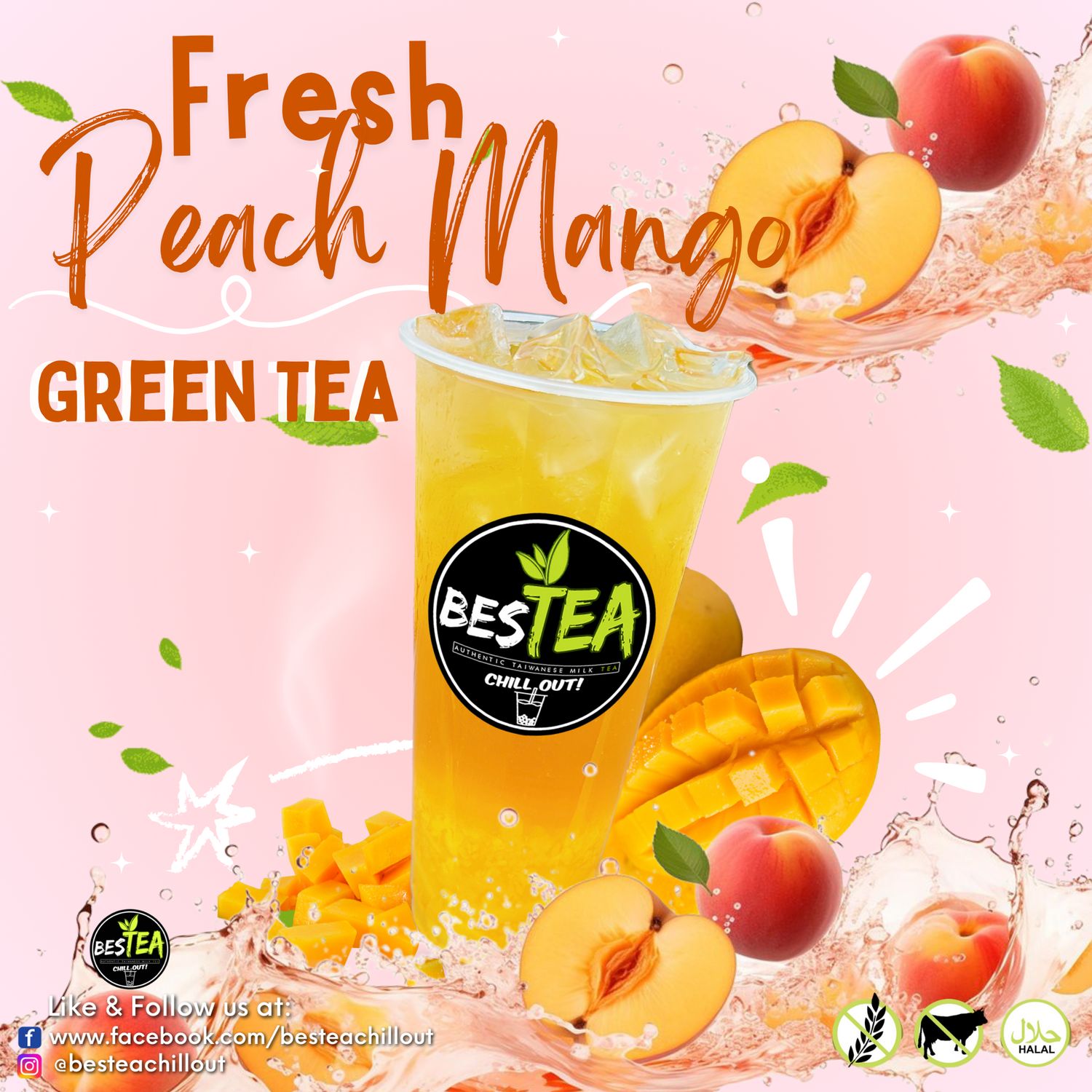 Fresh Peach Mango Green Tea (Regular)