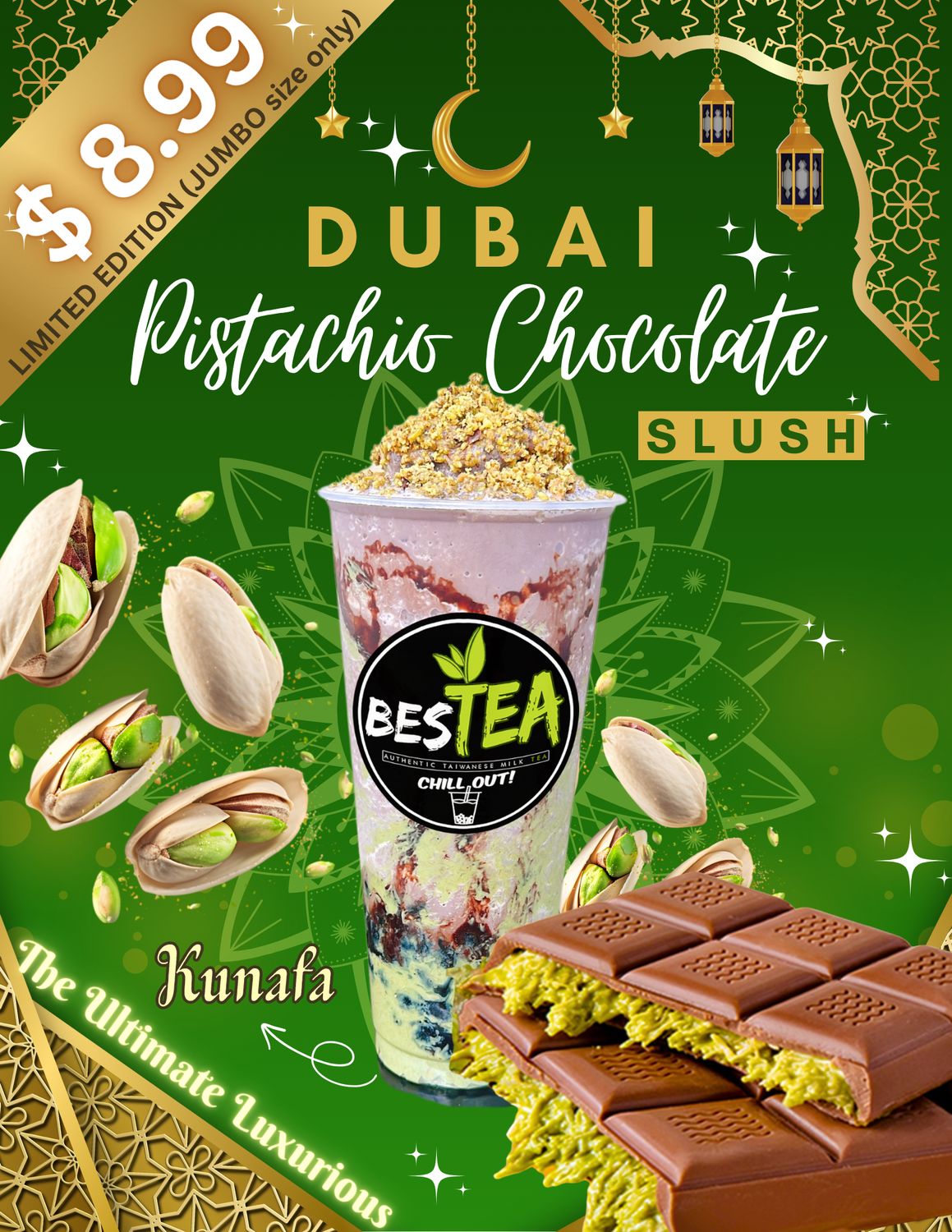 Dubai Pistachio Chocolate Slush (Jumbo)