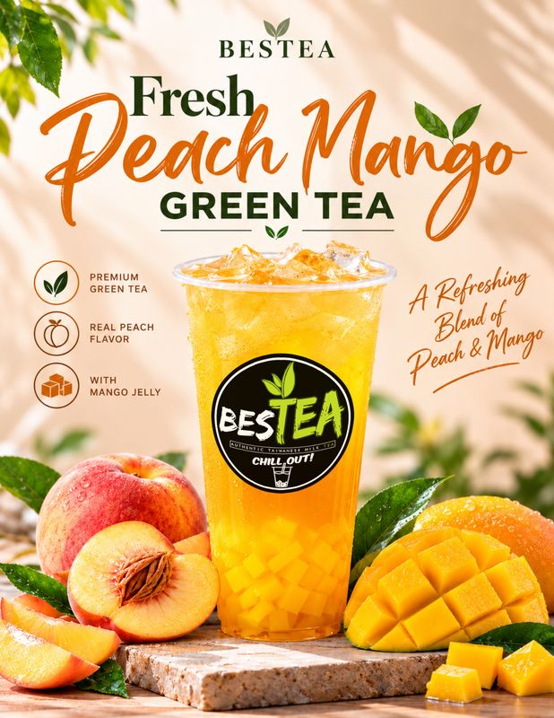 Fresh Peach Mango Green Tea (Jumbo)