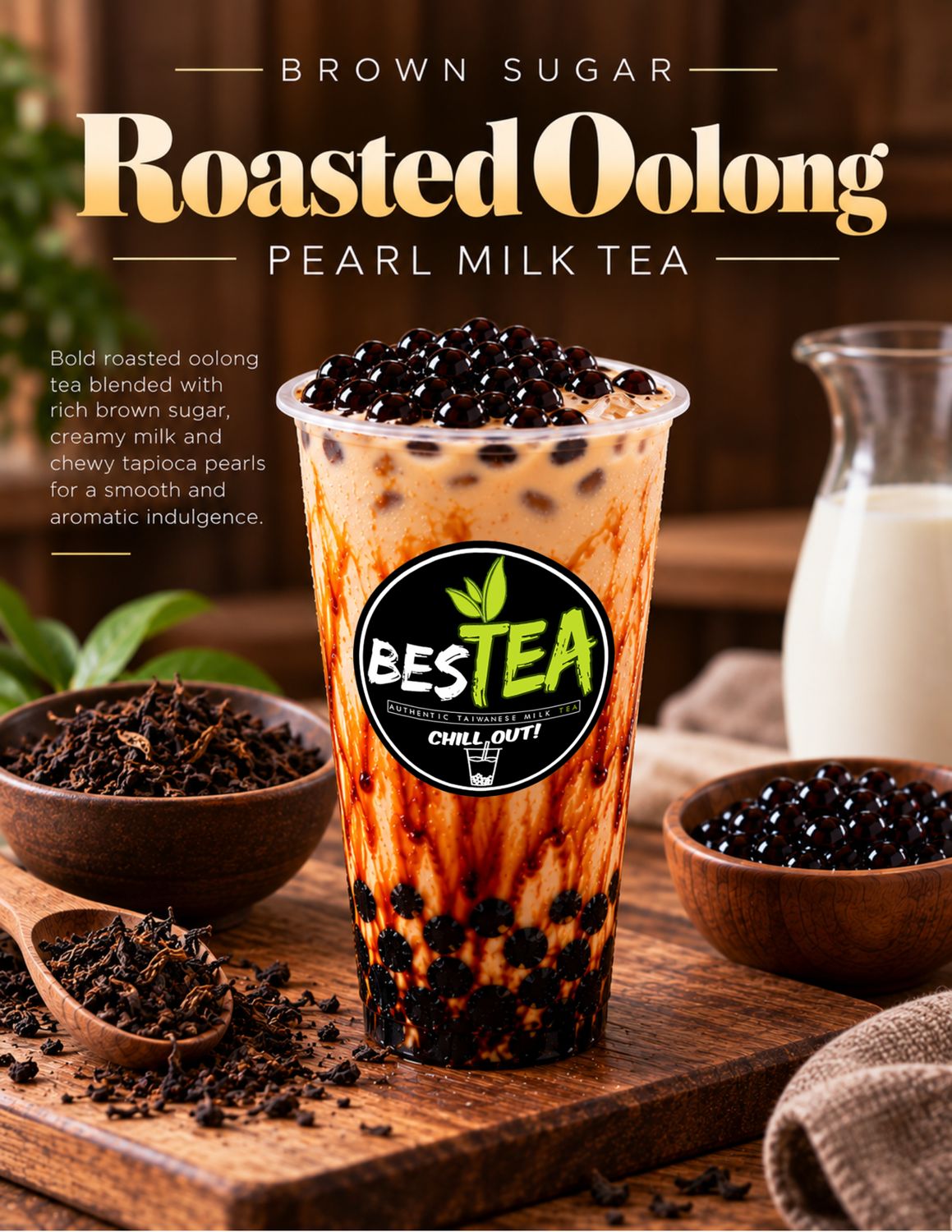 Brown Sugar Roasted Pearl Milk Tea (Jumbo)