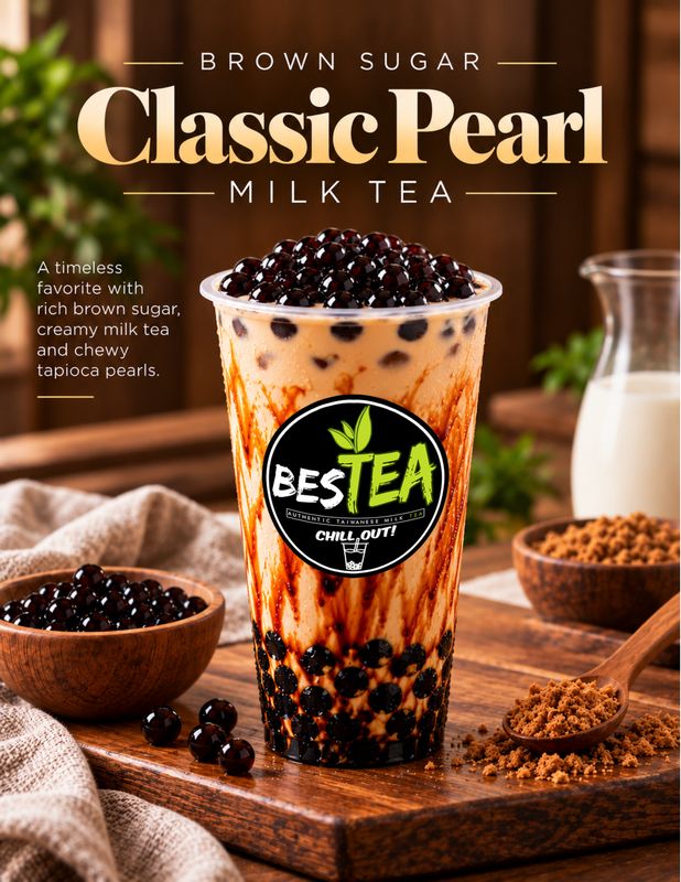 Brown Sugar Pearl Milk Tea (Jumbo)