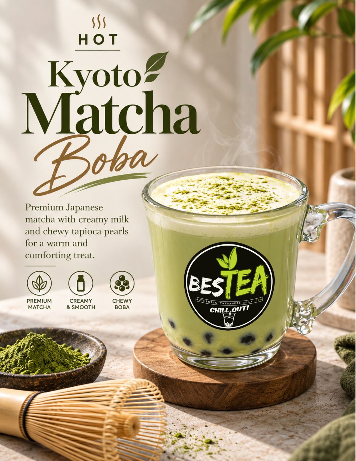{HOT!} Matcha Boba (Jumbo)
