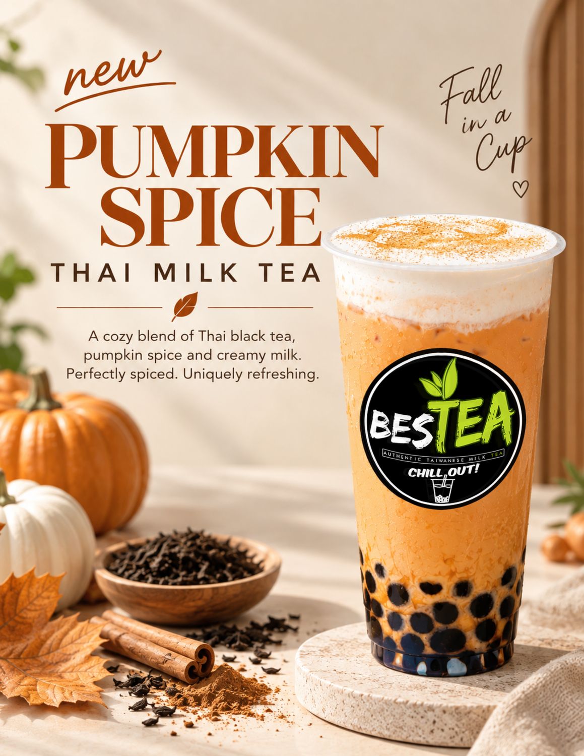 Pumpkin Spice "THAI" Milk Tea (Jumbo)
