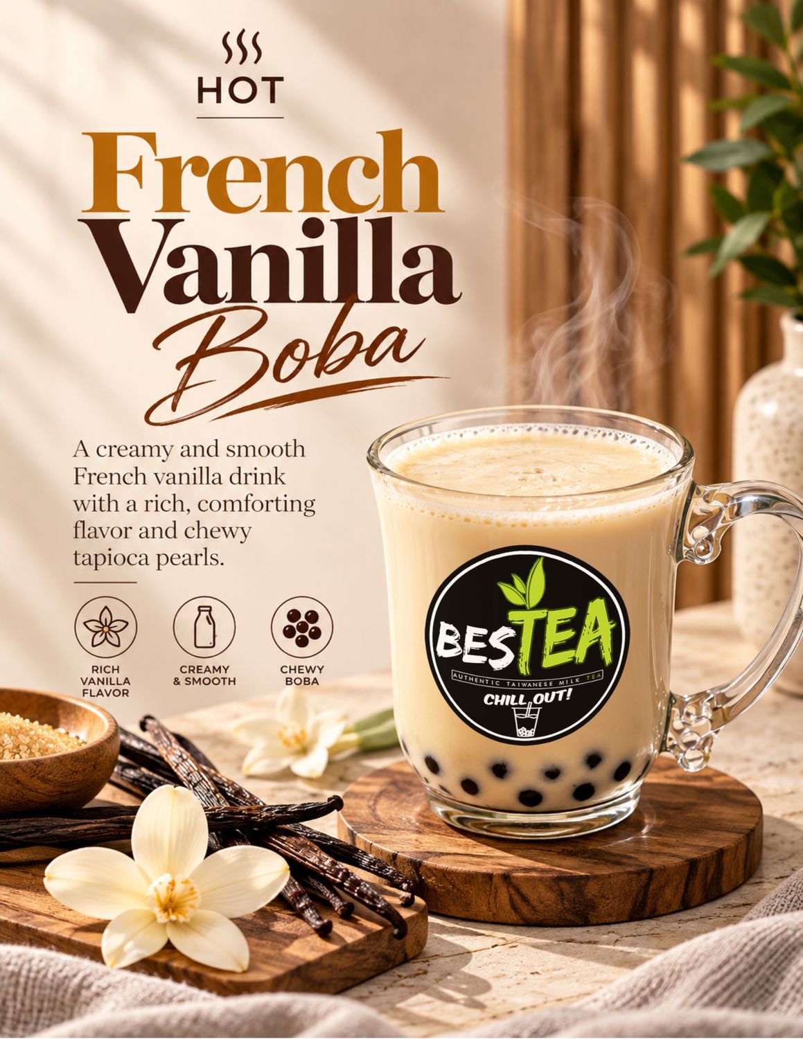 {HOT!} French Vanilla Boba (Jumbo)
