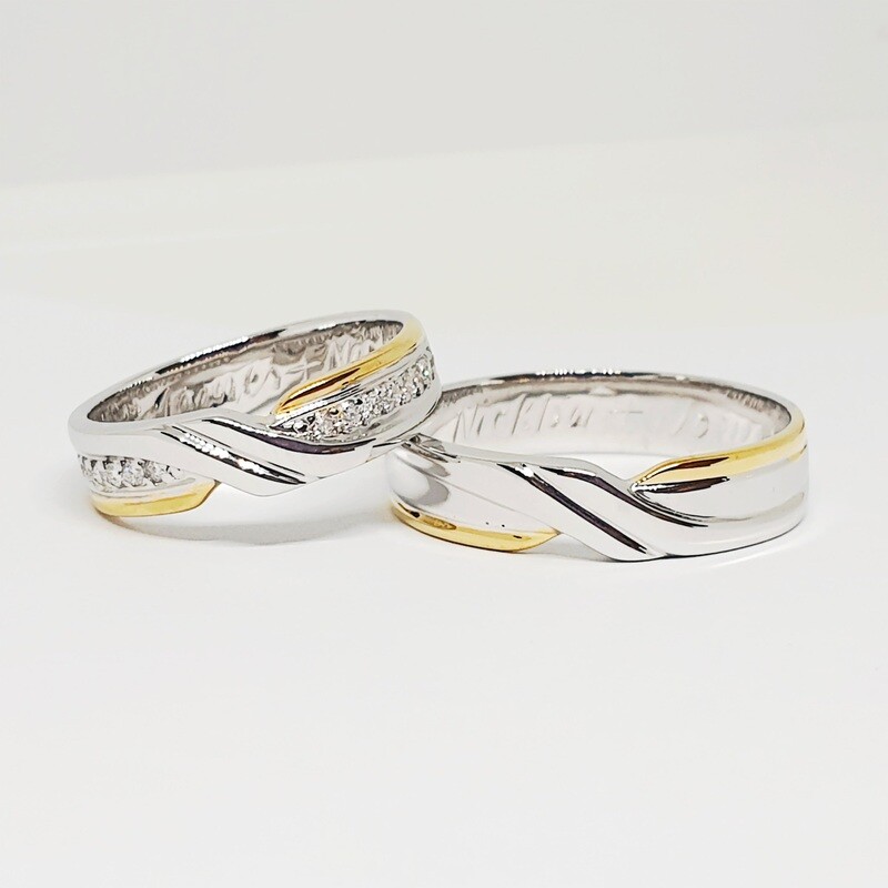 Two-toned Gold Couple Rings (Eva)