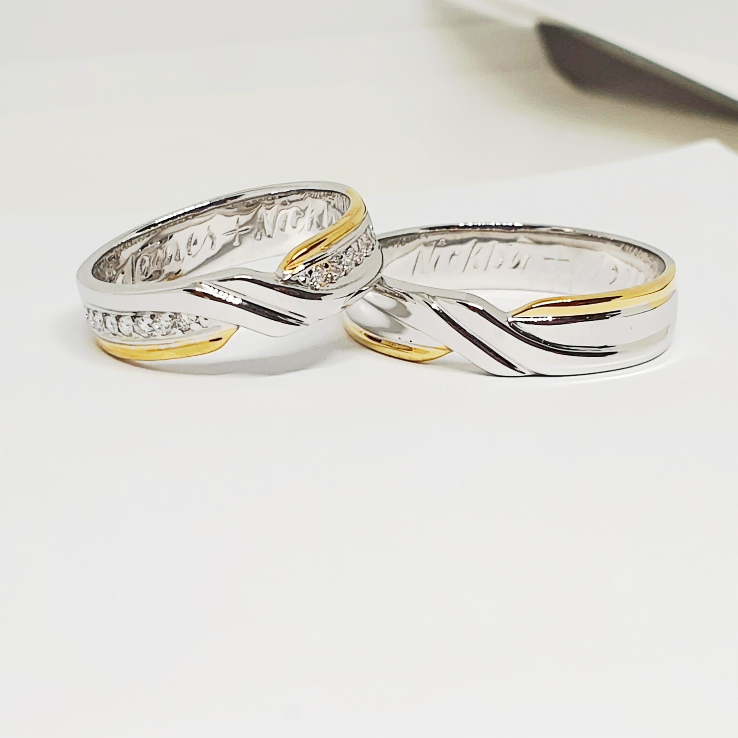 Two-toned Gold Couple Rings (Eva)