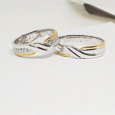 Two-toned Gold Couple Rings (Eva)
