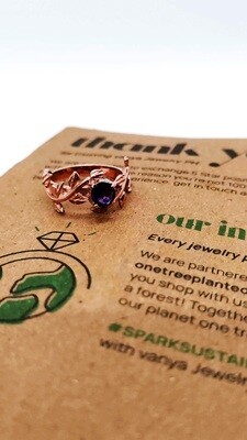 Amethyst Nature-Inspired Ring (Haliya)