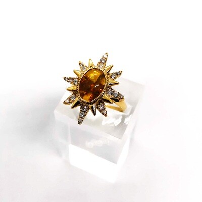 Authentic Ethiopian Fire Opal Big Star Ring (Tala)