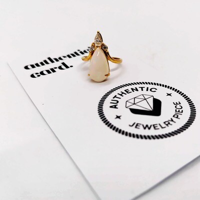 Pear Cabochon Opal Ring
(Flora)