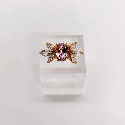 Pear Cut Pink Kunzite Ring  (Hiraya)